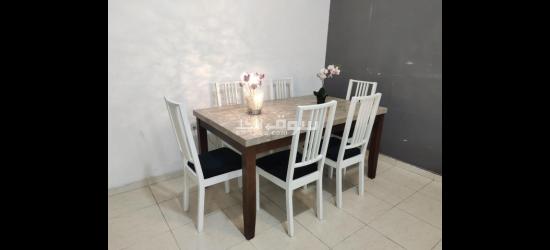 Dining table with 6 chair for sale - 2
